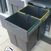 سطل زباله دو مخزن ریلی کابینتی پلاتین کد 3633