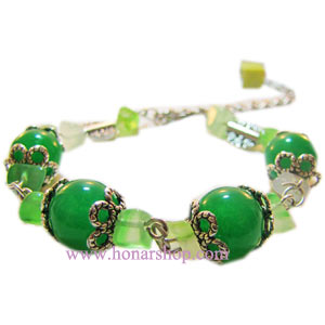 دستبند جید سبز طرح گوی