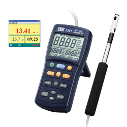 فلومتر هات وایر دیتالاگر Tes-1341 Hot-Wire Anemometer