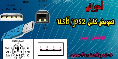 آموزش نحوه ی تعویض کابل PS2 , USB کیبورد و ماوس