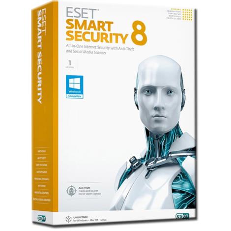 آنتی ویروس Eset Nod32 Smart 8 اینترنت سکوریتی 1 کاربره ورژن 8