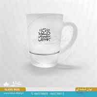 لیوان شیشه ای دسته دار تبلیغاتی 