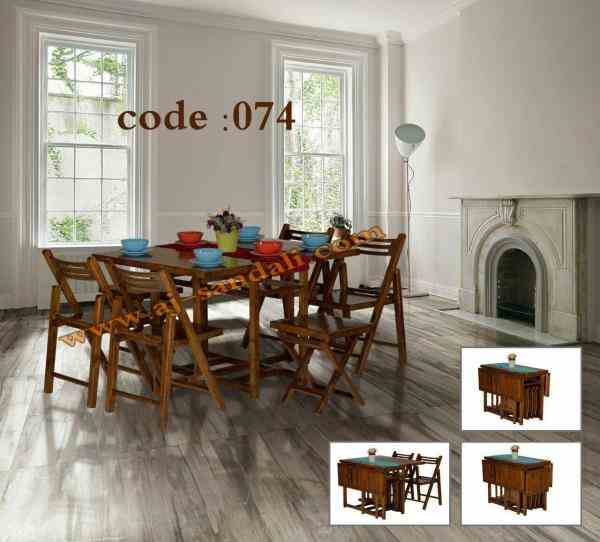 میز و صندلی چوبی تاشو 
