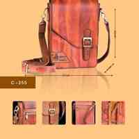 کیف شانه ای چرم دست دوز کد c255  