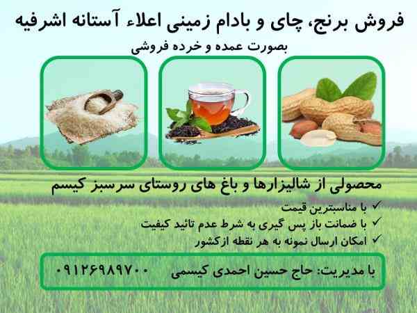 عرضه مستقیم انواع برنج، چای و بادام  گیلان