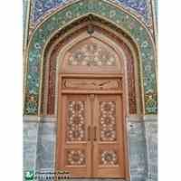 درب چوبی سنتی ورودی مسجد،نمازخانه واماکن مذهبی گره چینی