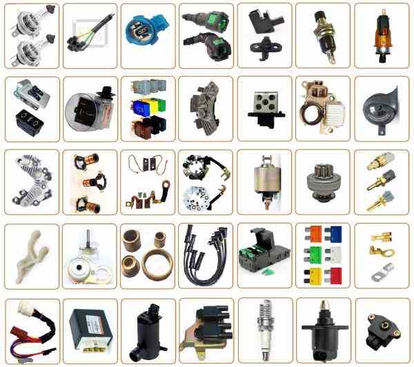 فروش انواع لوازم برقی ماشین سوکت، کلید، رله، لامپ، سنسور لوازم استارت دینام خودرو 