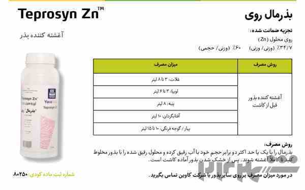 کود بذرمال یاراویتا با 60 درصد روی خالص