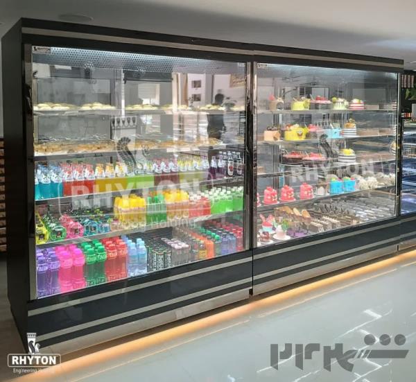 یخچال کیک ایستاده و نوشیدنی(ریتون شاپ)نمایش حرفه ای و نگهداری تازه ترین دسرها🍰