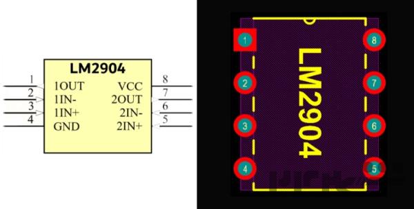 فوت پرینت LM2904 با 3dfootprint