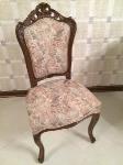 صندلی تک چوب گردو رویه صندلی پارچه کوپلن فرانسوی (2 عدد موجود است) بسیار تمیز در حد نو قیمت 120 هزار