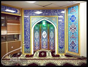  ساخت محراب چوبی کتیبه چوبی پارتیشن نمازخانه